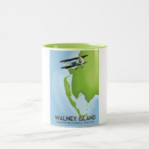 Walney Island, Burrow-In-Furness, England map Two-Tone Coffee Mug