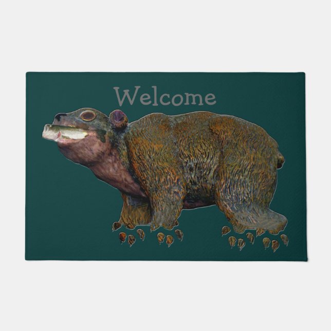 Walnut Bear Welcome Doormat (Front)