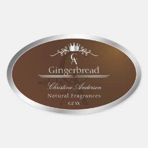 Walnut Brown Product Label Silver Frame Monogram