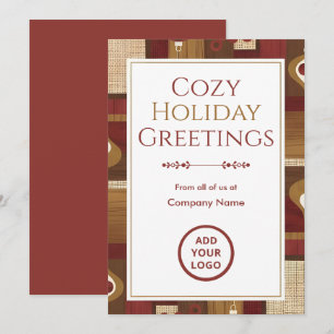 Walnut & Cranberry Retro Warm Texture Pack Holiday Card