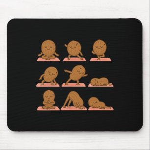 Walnut Doing Yoga Vegan Kawaii Zen Meditation Mouse Pad