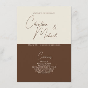Walnut • Handwritten Script Wedding Program