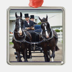 walnut hill carriage driving horse show metal tree decoration