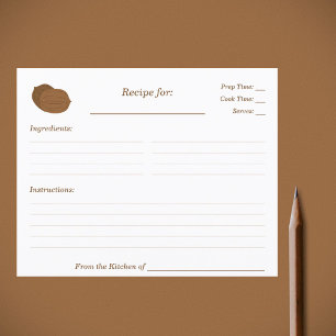 Walnuts Bridal Shower Recipe Card