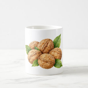 Walnuts with Green Leaves Coffee Mug