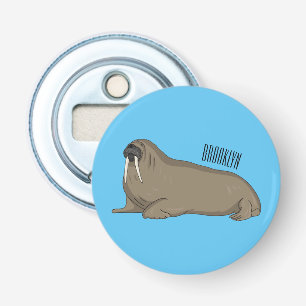 Walrus cartoon illustration bottle opener