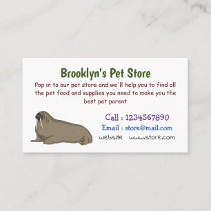 Walrus cartoon illustration business card
