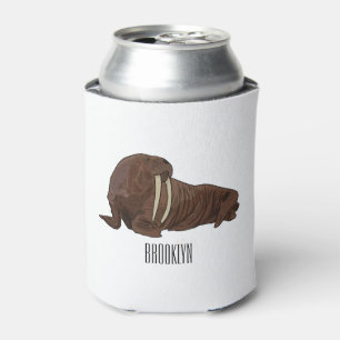 Walrus cartoon illustration can cooler