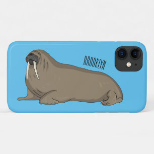 Walrus cartoon illustration iPhone 11 case