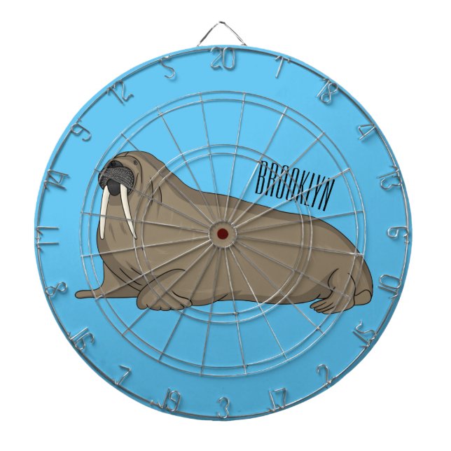 Walrus cartoon illustration  dartboard (Front)