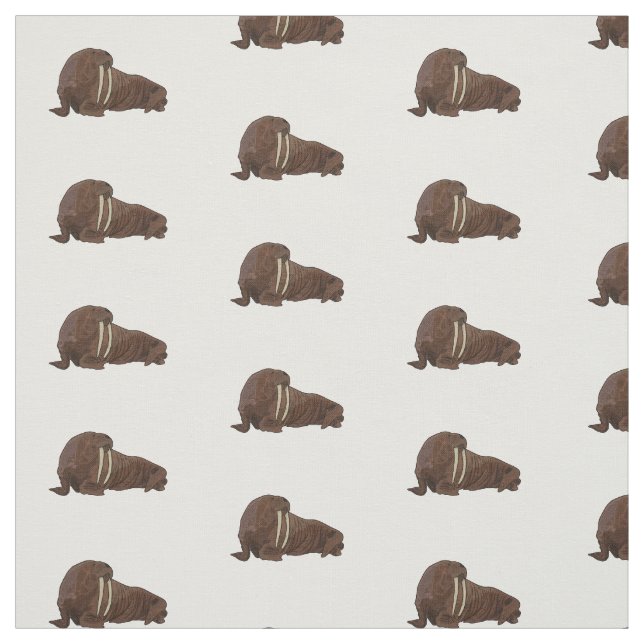 Walrus cartoon illustration fabric (Swatch)