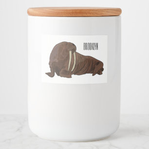 Walrus cartoon illustration food label