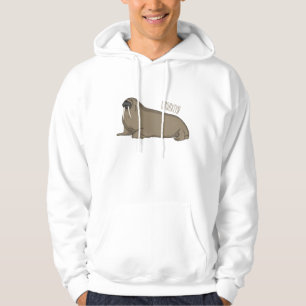 Walrus cartoon illustration  hoodie