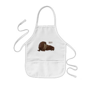 Walrus cartoon illustration kids apron