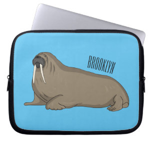 Walrus cartoon illustration laptop sleeve