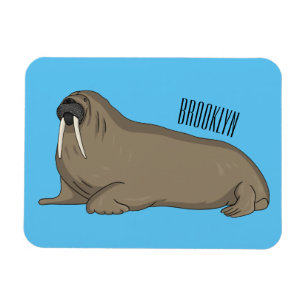 Walrus cartoon illustration magnet