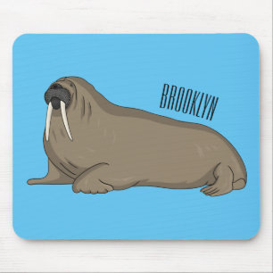 Walrus cartoon illustration mouse pad