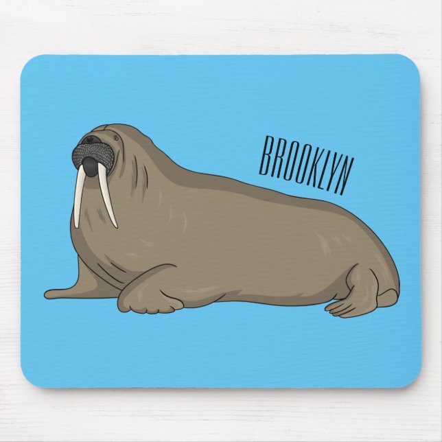 Walrus cartoon illustration  mouse pad (Front)