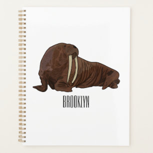 Walrus cartoon illustration planner