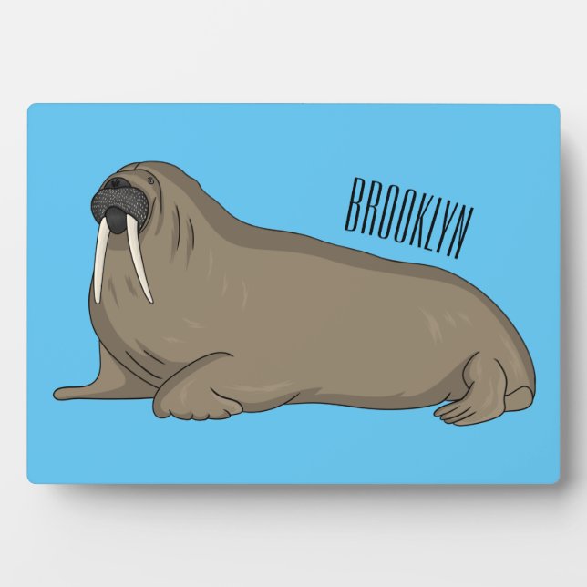 Walrus cartoon illustration  plaque (Front)