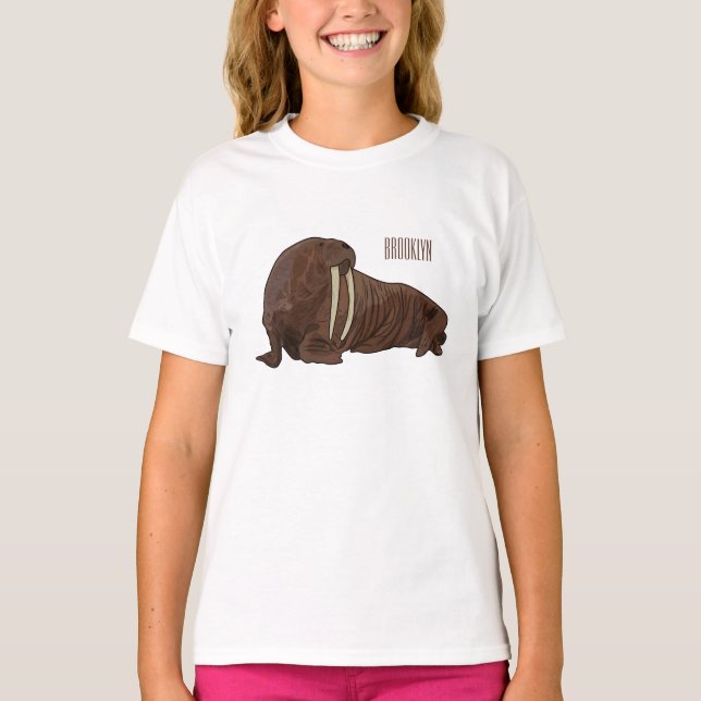 Walrus cartoon illustration T-Shirt (Front)