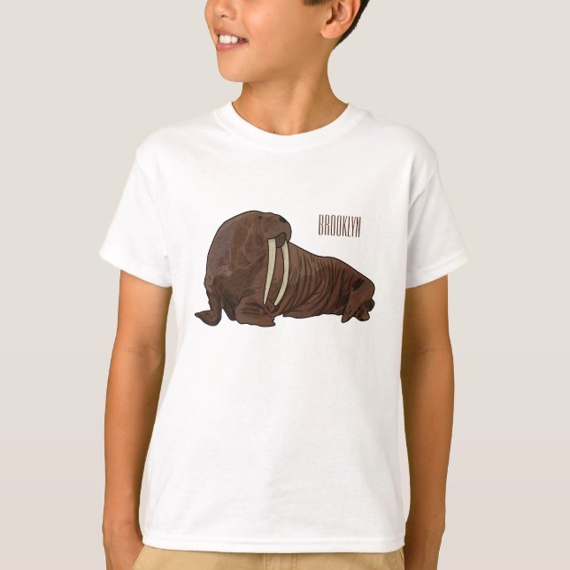 Walrus cartoon illustration T-Shirt (Front)