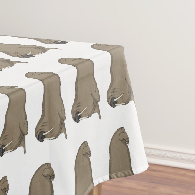 Walrus cartoon illustration  tablecloth (In Situ)