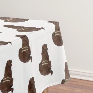 Walrus cartoon illustration tablecloth