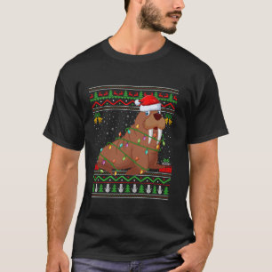 Walrus Christmas Lights Santa Ugly Sweater Xmas