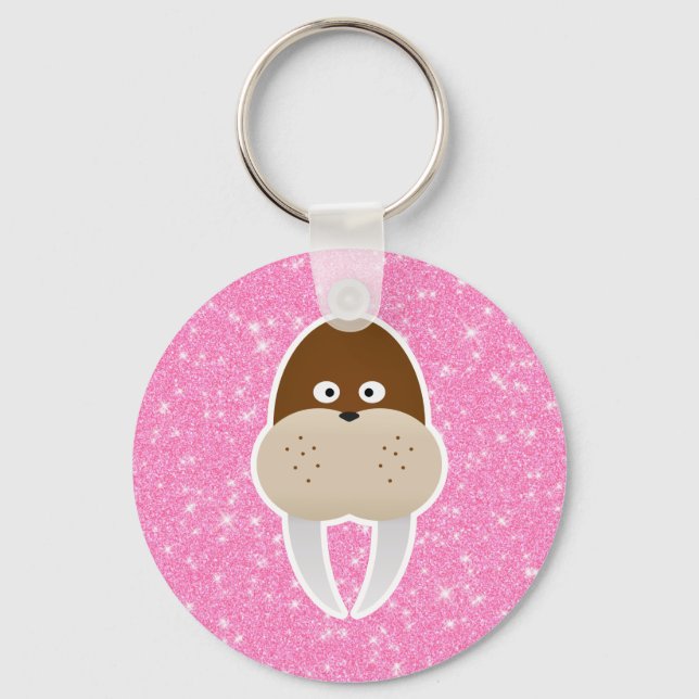 Walrus Glitter Key Ring (Front)