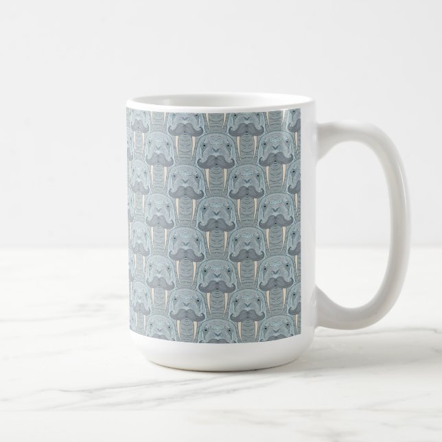 Walrus Moustache Pattern Coffee Mug (Right)