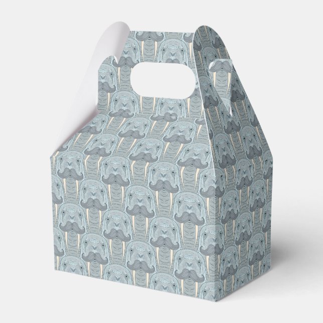 Walrus Moustache Pattern Favour Box (Front Side)
