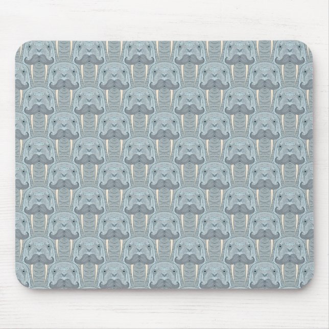 Walrus Moustache Pattern Mouse Pad (Front)