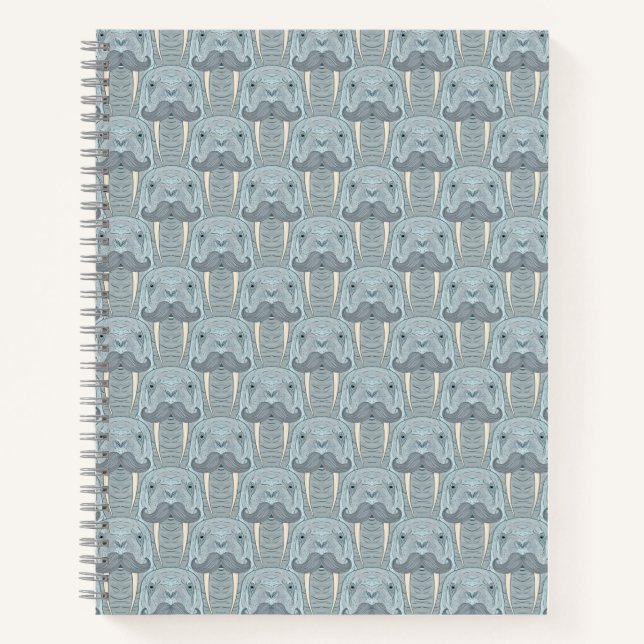 Walrus Moustache Pattern Notebook (Front)