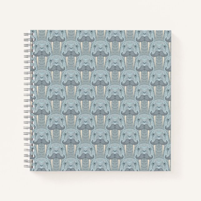 Walrus Moustache Pattern Notebook (Front)