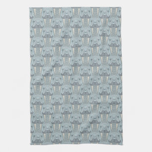 Walrus Moustache Pattern Tea Towel