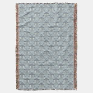 Walrus Moustache Pattern Throw Blanket