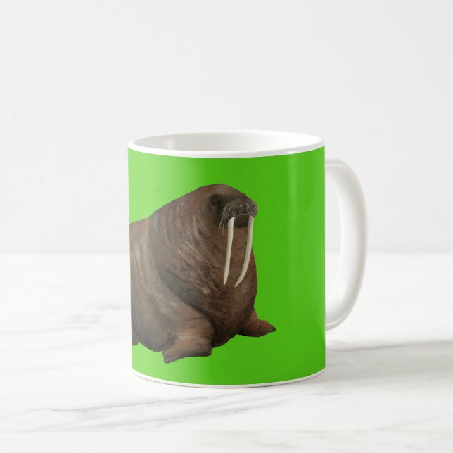 Walrus Mug - Green (Front Right)
