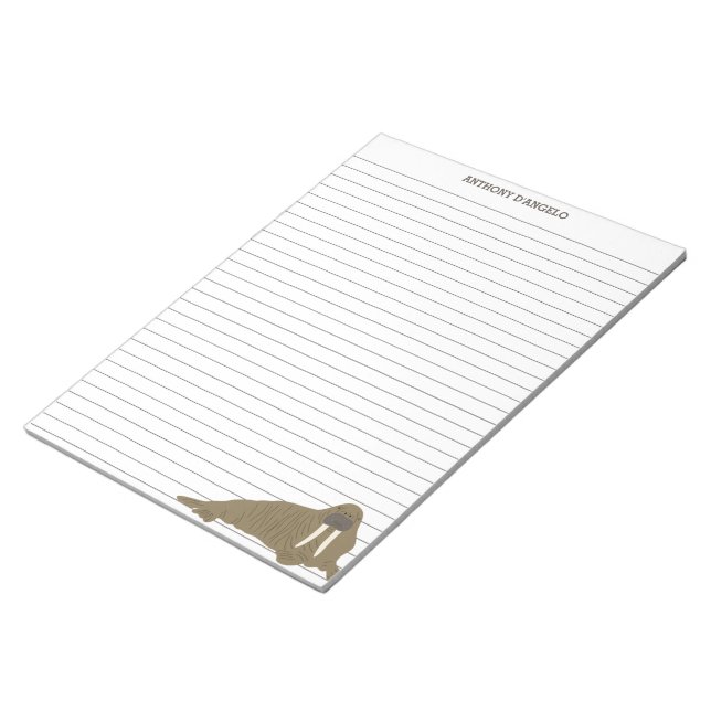 Walrus Personalised Lined Writing Paper Notepad (Angled)
