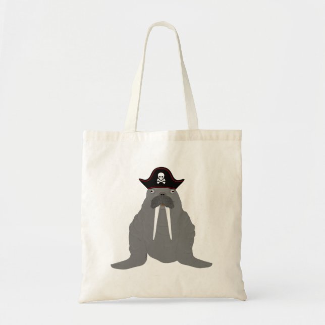 Walrus Pirate Tote Bag (Front)