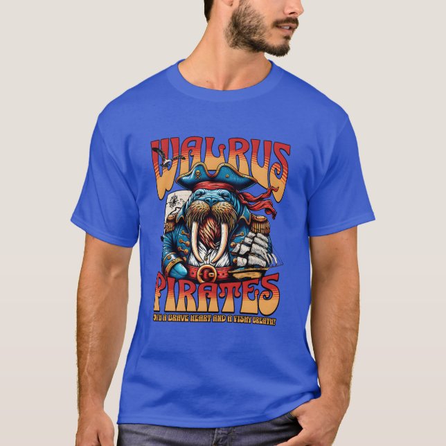 Walrus Pirates Sea Mammal Animal Buccaneer boy T-Shirt (Front)