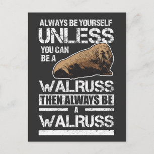 Walrus Sea Animal Retro Zoo Lover Postcard