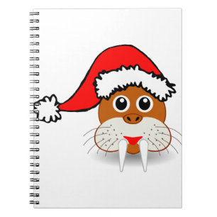 Walrus Seal Fangs Animal Christmas Santa Claus Notebook