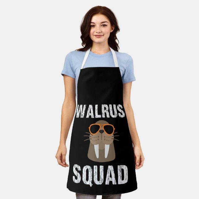 WALRUS SQUAD CUTE FUNNY SEA ANIMAL LOVER APRON (Worn)
