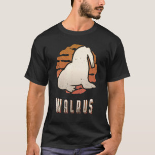 Walrus Vintage Retro Classic Animal Sunset T-Shirt