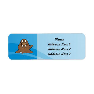Walrus with Water Background Return Address Label