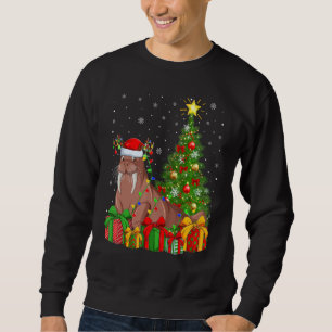 Walrus   Xmas Holiday Santa Walrus Christmas Tree Sweatshirt