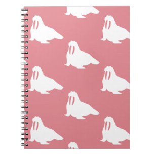 Walruses in White and Pink Notebook