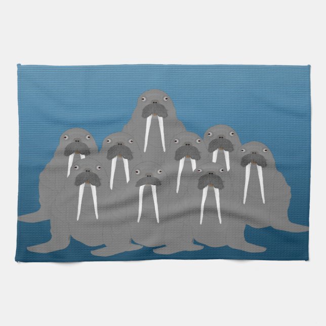 Walruses Kitchen Towel (Horizontal)