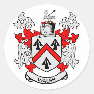 WALSH Coat of Arms Classic Round Sticker